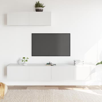 vidaXL 3-delige Tv-meubelset bewerkt hout wit, Verzenden