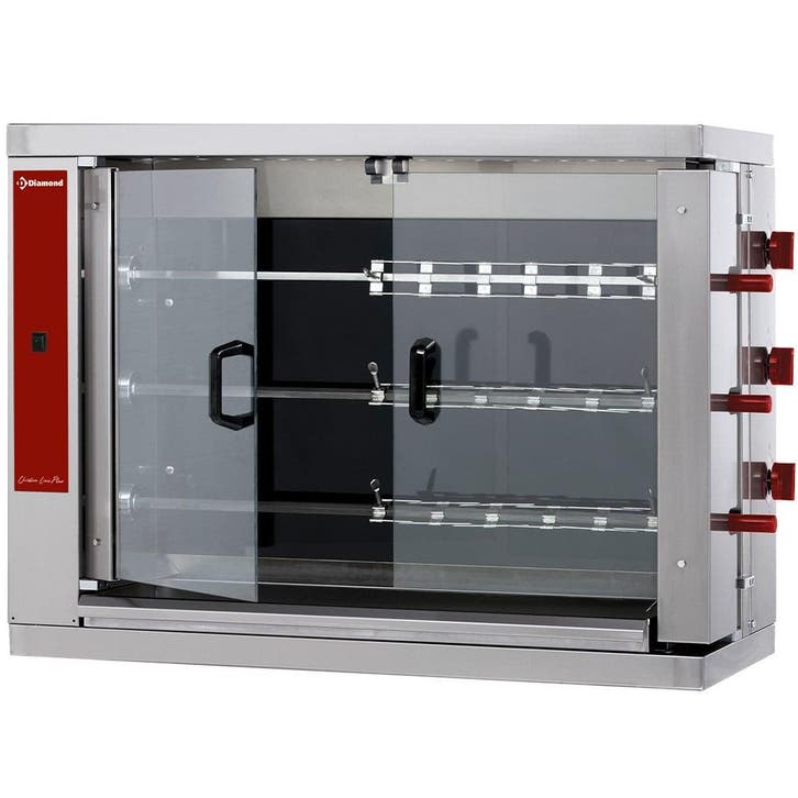 Kippenspit Vitroceramisch | 3 Spitten | Elk 6 Kippen | 400V, Zakelijke goederen, Horeca | Keukenapparatuur, Nieuw in verpakking