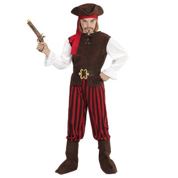 Piraat Kostuum Rood Bruin Jongen, Verzenden