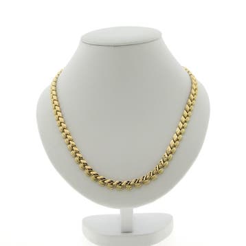 Gouden fantasie schakelcollie (Ketting), Ophalen of Verzenden, Gebruikt, Goud, Goud