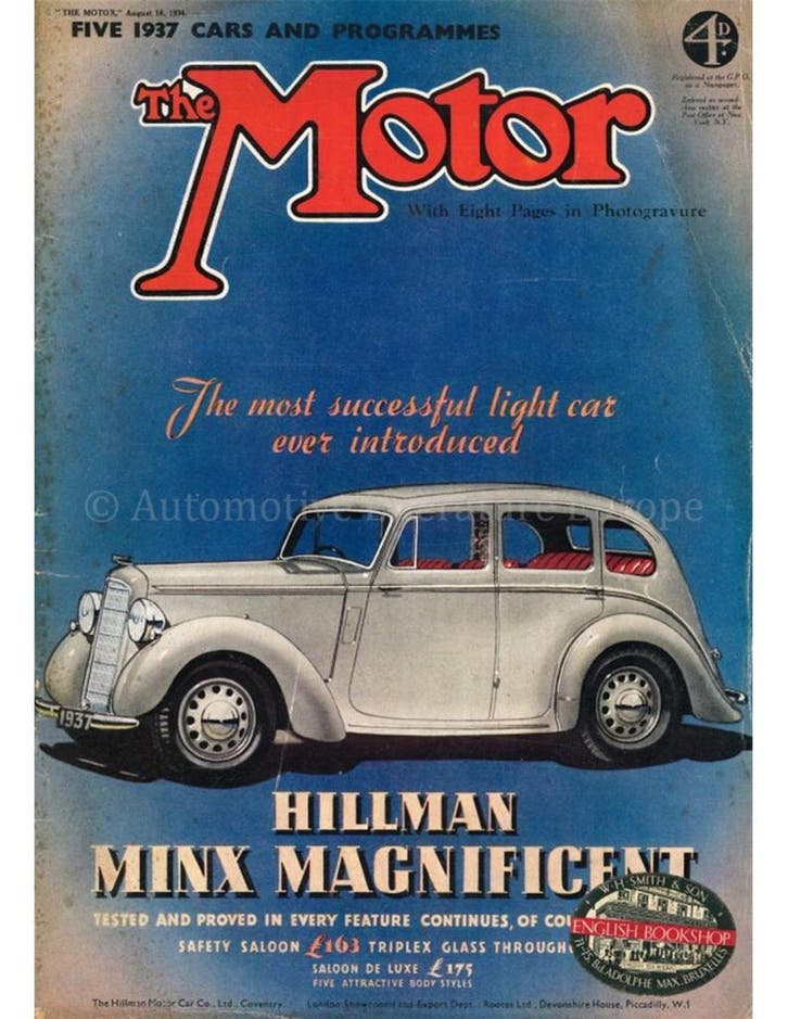 1936 THE MOTOR MAGAZINE 1808 ENGELS, Livres, Autos | Brochures & Magazines