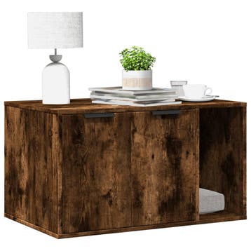vidaXL Kattenbakkast 80x50x45 cm bewerkt hout gerookt, Verzenden