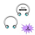 Fako Bijoux - Circular Barbell Piercing - Hoefijzer Kristal, Verzenden