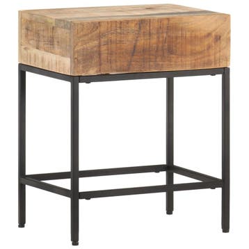 vidaXL Bijzettafel 40x30x50 cm massief ruw mangohout, Huis en Inrichting, Verzenden, Nieuw