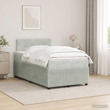 vidaXL Boxspringbed met matras Lichtgrijs 120 x 200 cm, Verzenden, Nieuw