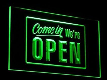 OPEN neon bord lamp LED verlichting reclame lichtbak #25 COM, Maison & Meubles, Lampes | Autre, Envoi