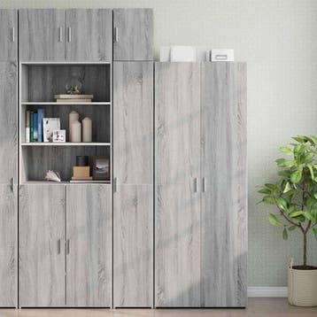 vidaXL Opbergkast smal 30x42,5x225 cm bewerkt hout grijs, Verzenden