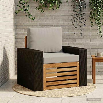 vidaXL Buiten Midden Sofa Naturel, Verzenden