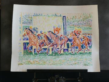 Serge Mendjisky - Jockeys au galop