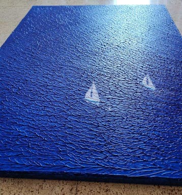 Elena M. - Blue ocean, n.28 - textured painting - ready to