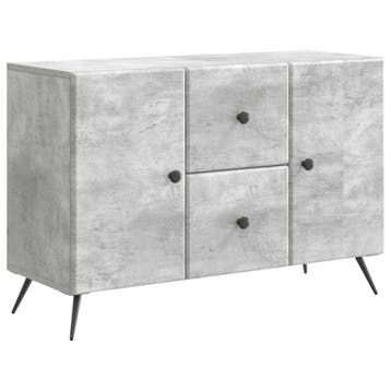 vidaXL Dressoir met lade Betongrijs 89 x 34,5 x 60 cm, Verzenden, Nieuw