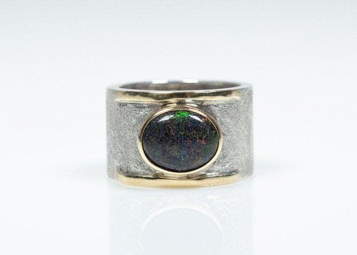 Sans prix de réserve - Bague - Or 750 / Argent 935 - opale, Bijoux, Sacs & Beauté, Bagues