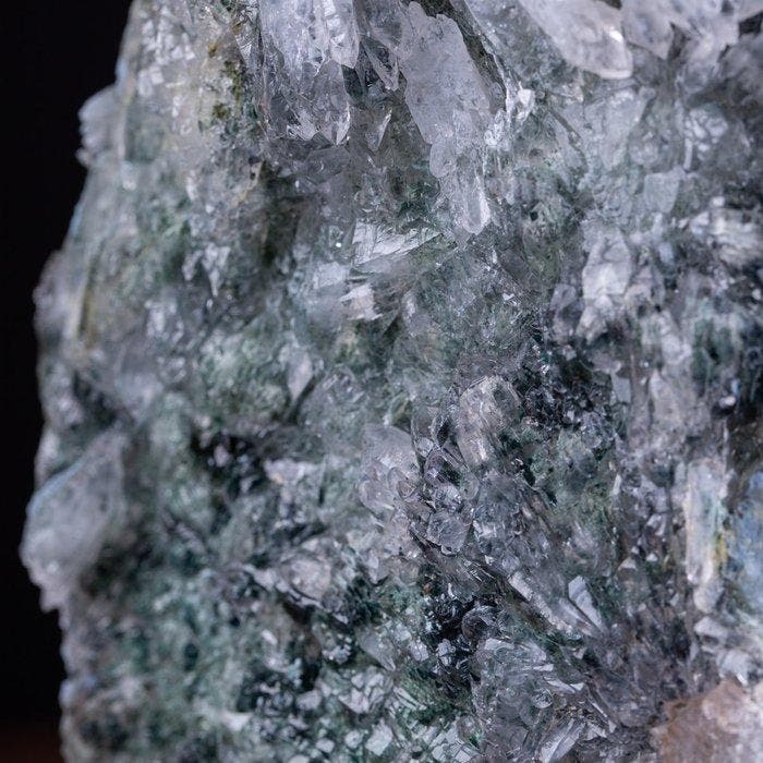 Prachtige druzy-plaat - groene calciet en kristalheldere, Antiek en Kunst, Curiosa en Brocante