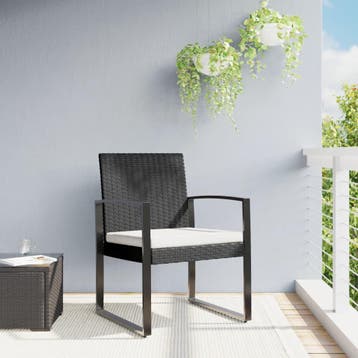 vidaXL Tuinstoelen 2 st polypropeen rattan zwart, Tuin en Terras, Tuinstoelen, Verzenden, Nieuw