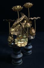 Set of 2 / Buddhist Golden Flower / Joka / Japanese Vintage