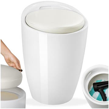 Badkamer kruk met opbergruimte - wit, Verzenden, Nieuw