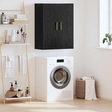 vidaXL Wandkast Zwart Eiken 69,5 x 34 x 90 cm Bewerkt hout, Verzenden