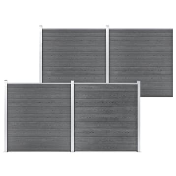 vidaXL Schutting 699x186 cm HKC grijs, Verzenden, Nieuw