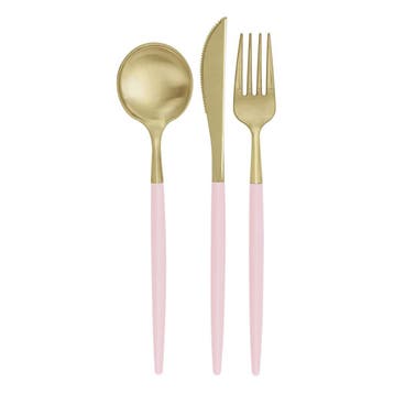 Goud Roze Bestek 12 delig, Verzenden, Nieuw