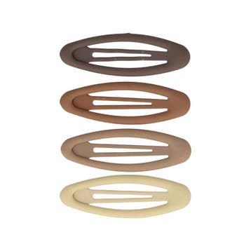 Haarspeld Klikklak 6cm - Ovaal - Matte Kleur - Bruin - Set, Nieuw