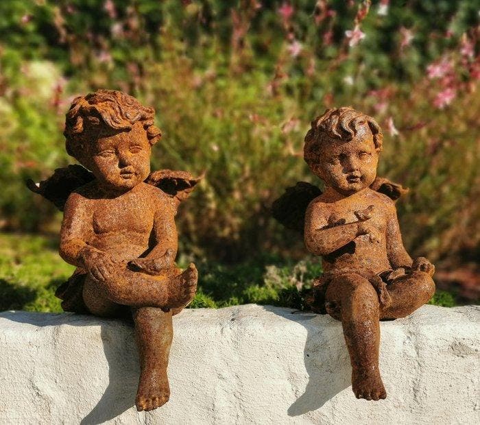 Figurine - ijzeren engeltjes (2) - Fer, Antiquités & Art, Art | Objets design