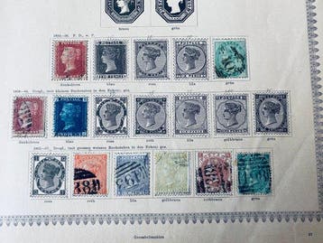 Wereld - Collectie Engeland , Cyprus + wat overige Gebieden, Postzegels en Munten, Gestempeld