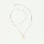 Halsketting - 18 karaat Witgoud Parel - Diamant, Nieuw