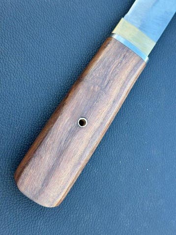 Forged Steel Tanto Knife - Keukenmes - Staal, Hout, Koper -