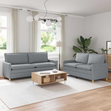 vidaXL bank / zetelstel 2 st Lichtgrijs Stof, Huis en Inrichting, Zetels | Zetels, Verzenden, Nieuw