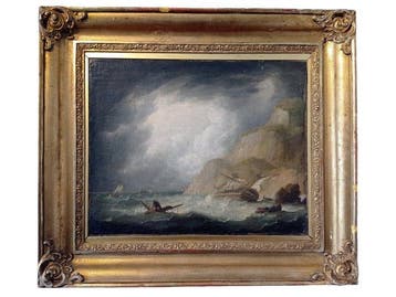 Peter Monamy (1681-1749), Kring van - Scena marynistyczna, Antiek en Kunst