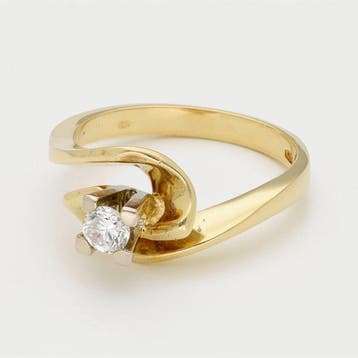 Bague - 18 carats Or jaune Diamant (Naturelle)