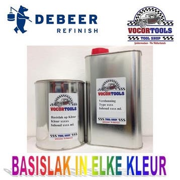 Basislak op kleur, 1 liter spuitklaar (Autolak in blik), Verzenden, Nieuw