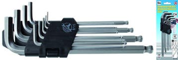 9-delige Int. Hex. Ball Head Wrench Set, 1,5-10 mm, Verzenden