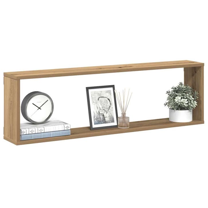 vidaXL Wandschappen kubus 4st 100x15x30cm bewerkt hout, Huis en Inrichting, Kasten | Wandmeubels, Nieuw, Verzenden