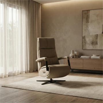 Leren relaxfauteuil met hartbalans Core - Toledo Mocca, Bohemian, Industrieel, Modern, Scandinavisch, Nieuw, Ophalen of Verzenden