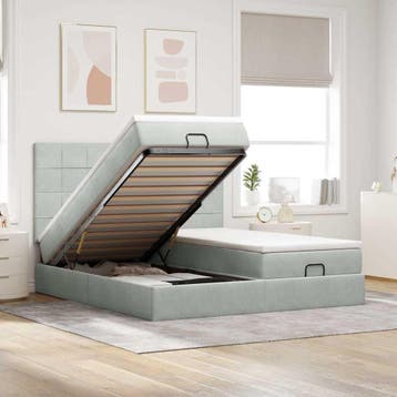 vidaXL Ottoman bed met matrassen 200x200cm fluweel, Huis en Inrichting, Slaapkamer | Bedden, Verzenden, Nieuw