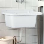 vidaXL Gootsteen wandgemonteerd 60x40x28 cm hars wit, Verzenden, Nieuw