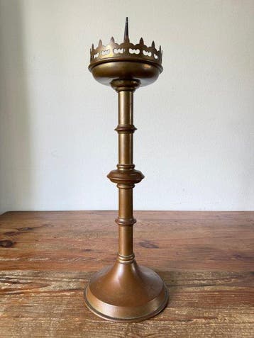 Kandelaar - Koper - Kerkkandelaar - 58 cm - 1,5 kg, Antiek en Kunst