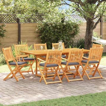 vidaXL Vouwstoel 8 pcs Grijs 49 x 57,5 x 92cm Massief, Verzenden, Nieuw