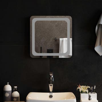 vidaXL LED Badkamerspiegel Transparant 40 x 40 cm gehard, Verzenden, Nieuw