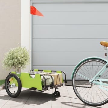 vidaXL Fietstrailer oxford stof en ijzer groen, Verzenden, Nieuw