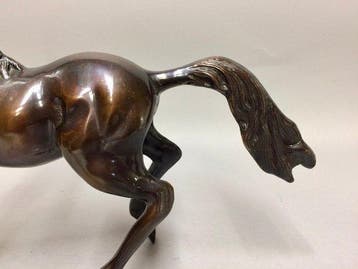 sculptuur, Stoere hengst - 27 cm - Brons