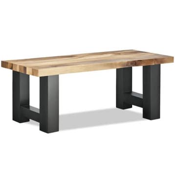 Bank | Hout/Staal | Hout (Mango) | Zwart Frame | Indoor |, Verzenden