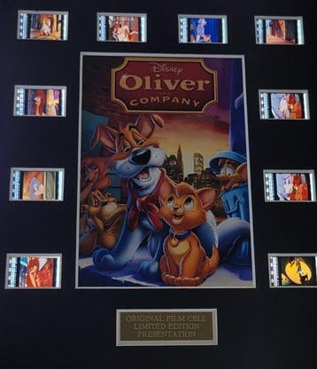 Oliver and Company - Disney - Framed Film Cell Display with, Verzamelen, Nieuw