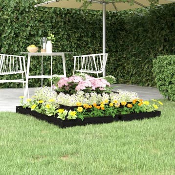 vidaXL Plantenbak 110x110x27 cm massief grenenhout zwart, Verzenden