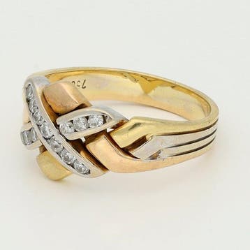 Ring - 18 karaat Geel goud, Roségoud, Witgoud Diamant, Nieuw