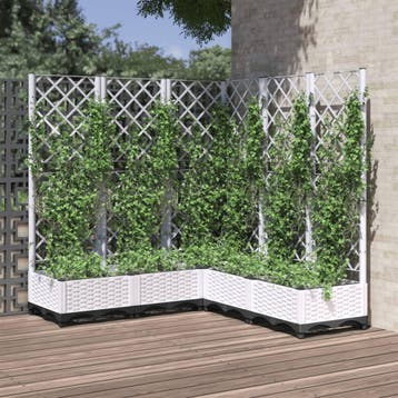vidaXL Plantenbak met latwerk 120x120x121,5 cm polypropeen, Verzenden, Nieuw