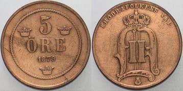 5 Öre 1879 Schweden Oskar Ii 1872-1907, Verzenden