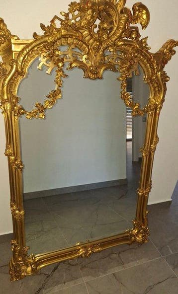 Wandspiegel - Verguld hout - Console met spiegel