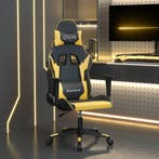 vidaXL Massage gamestoel kunstleer zwart en goudkleurig, Verzenden